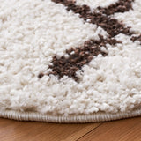 Safavieh Berber Shag 5'-1" x 5'-1" Rug in Creme / Brown