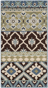 Safavieh Veranda 2'-7" x 5'-0" Rug in Chocolate / Blue