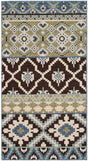 Safavieh Veranda 2'-7" x 5'-0" Rug in Chocolate / Blue