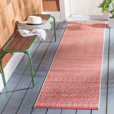 Safavieh Courtyard 2'-3" x 10'-0" Rug in Beige / Red