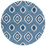Safavieh Florida Shag 6'-7" x 6'-7" Rug in Blue / Ivory