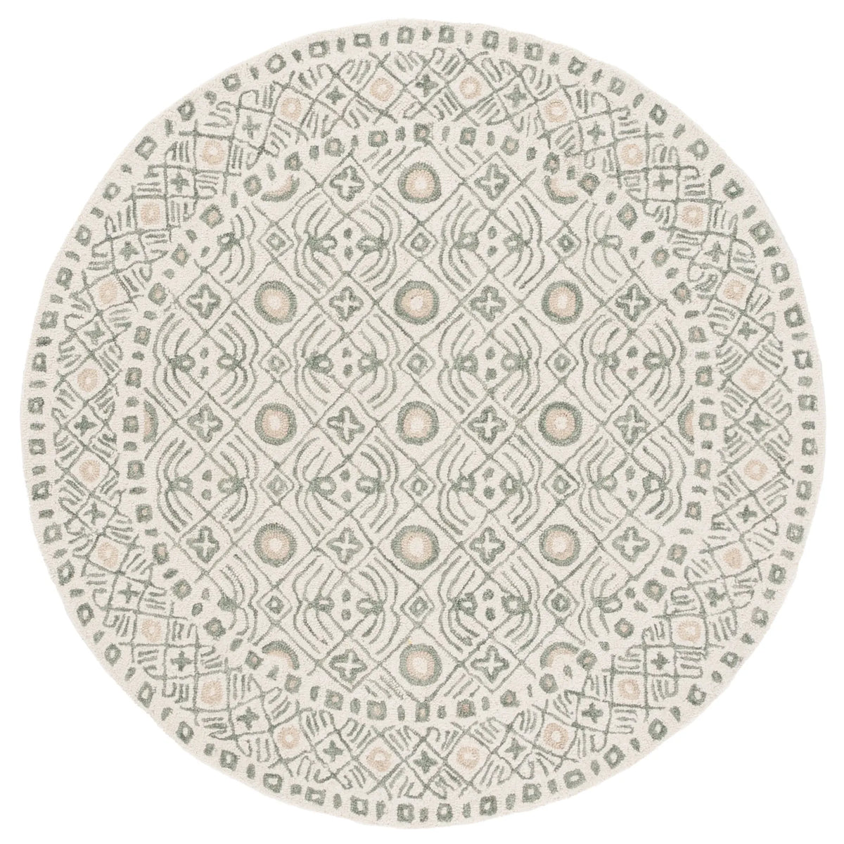 Safavieh Micro-Loop 5'-0" x 5'-0" Rug in Ivory / Grey