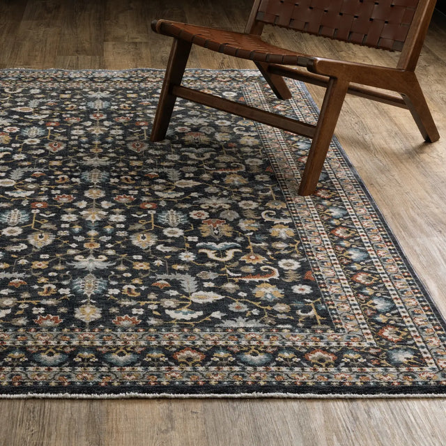 Oriental Weavers Sphinx ELIANA ELI04 Blue Border Rugs - angle/detail