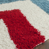Safavieh Sgk-Shag Kids 6'-7" x 6'-7" Rug in Ivory / Red