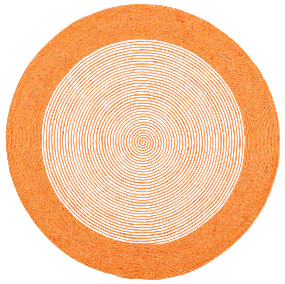 Safavieh Braided 5'-0" x 5'-0" Rug in Orange / Ivory