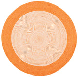 Safavieh Braided 5'-0" x 5'-0" Rug in Orange / Ivory