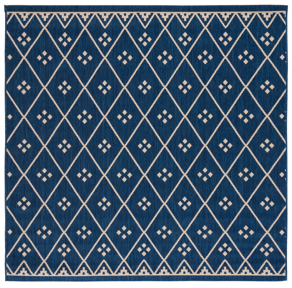 Safavieh Courtyard 6'-7" x 6'-7" Rug in Navy / Light Beige
