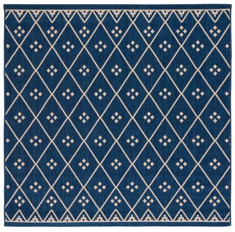 Safavieh Courtyard 6'-7" x 6'-7" Rug in Navy / Light Beige