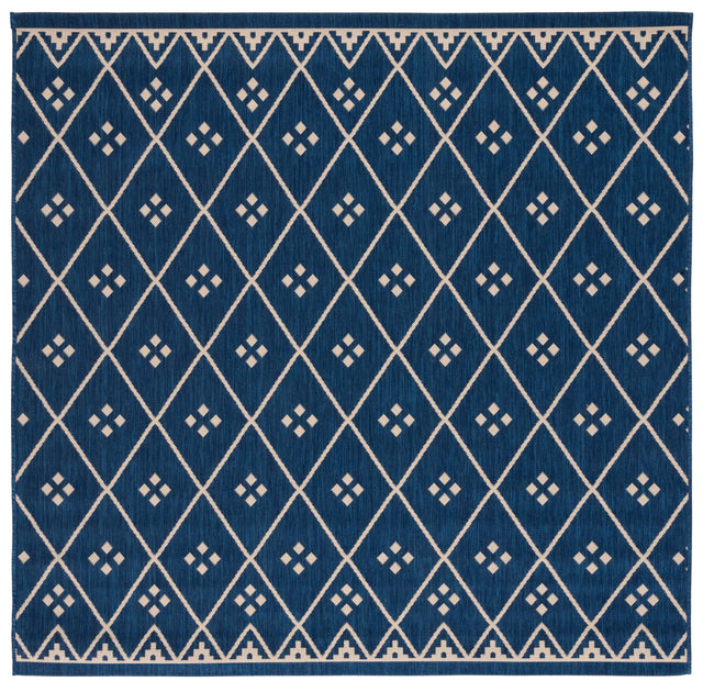 Safavieh Courtyard 6'-7" x 6'-7" Rug in Navy / Light Beige