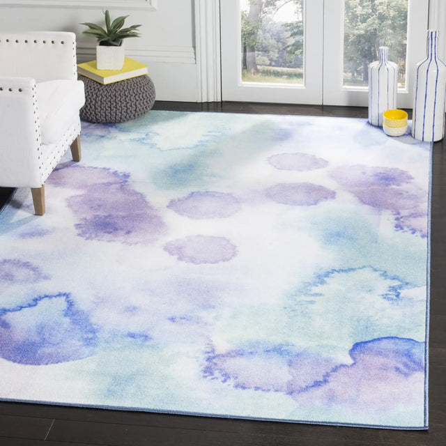 Safavieh Paint Brush 4'-4" x 6'-0" Rug in Blue / Lavender