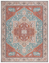 Safavieh Tucson 10'-0" x 14'-0" Rug in Aqua / Rust
