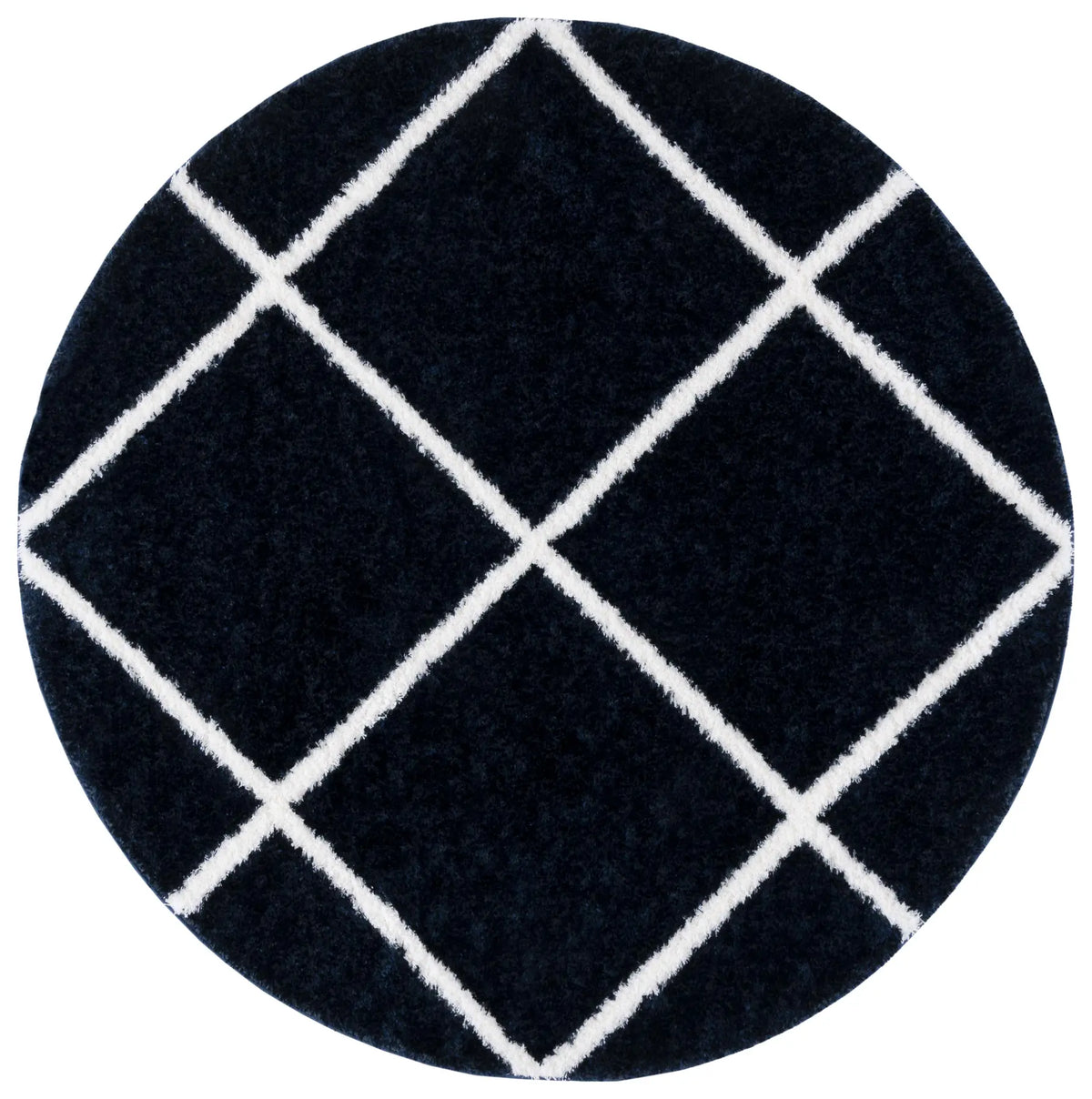 Safavieh Tahoe Shag 6'-7" x 6'-7" Rug in Navy / White
