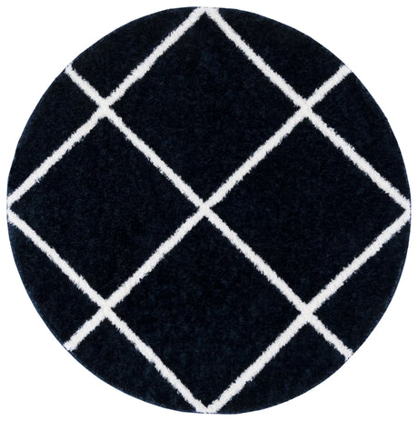 Safavieh Tahoe Shag 6'-7" x 6'-7" Rug in Navy / White