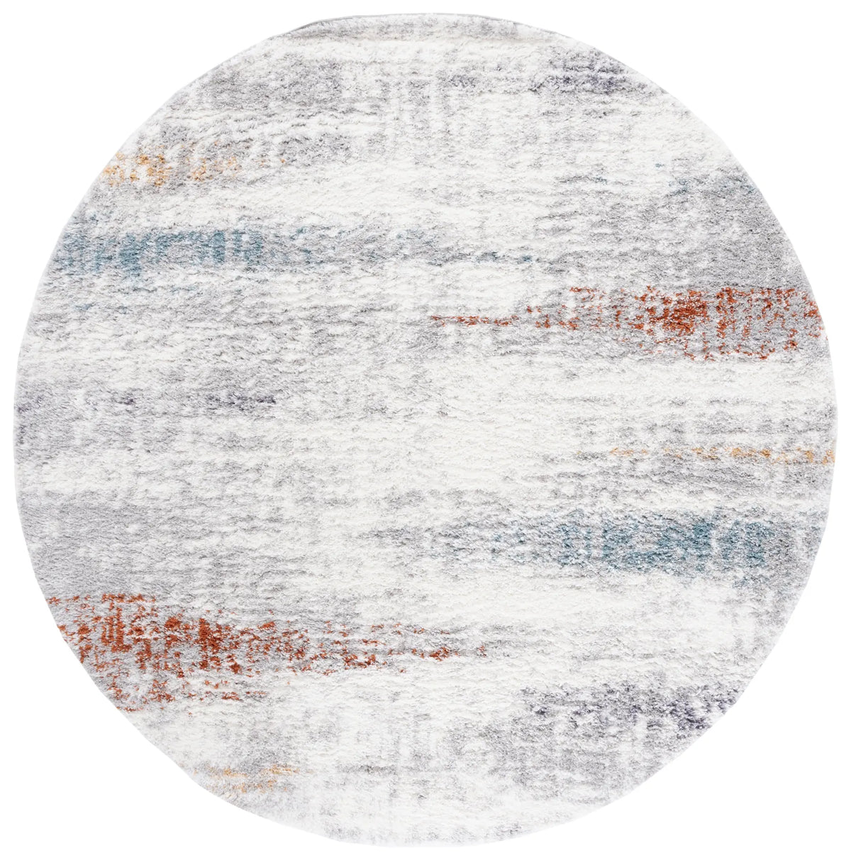 Safavieh Berber Shag 7'-0" x 7'-0" Rug in Blue Rust / Ivory