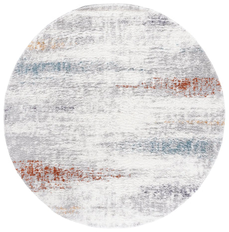 Safavieh Berber Shag 7'-0" x 7'-0" Rug in Blue Rust / Ivory