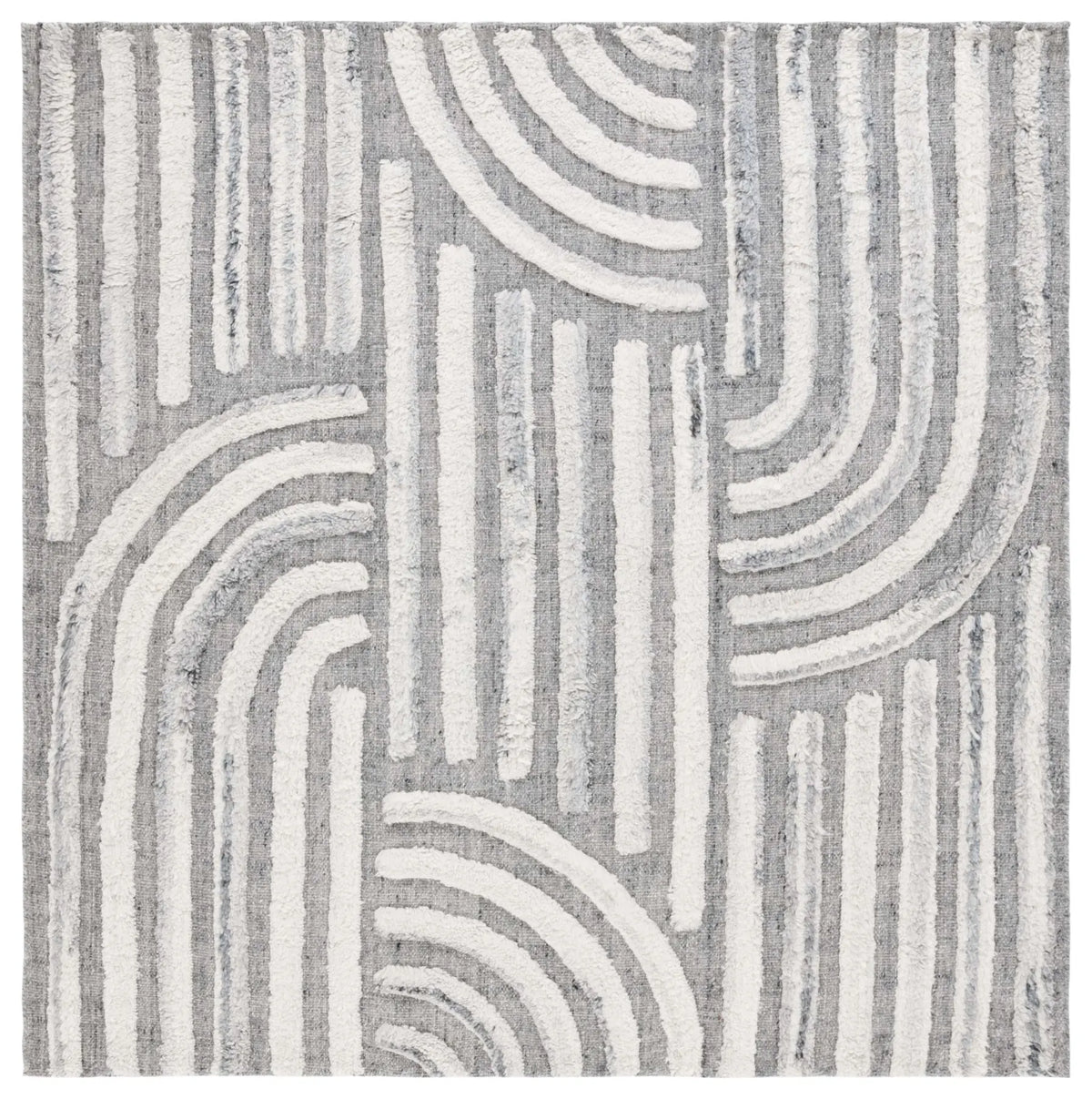 Safavieh Kilim 6'-0" x 6'-0" Rug in Dark Grey / Ivory