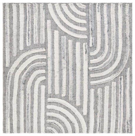 Safavieh Kilim 6'-0" x 6'-0" Rug in Dark Grey / Ivory