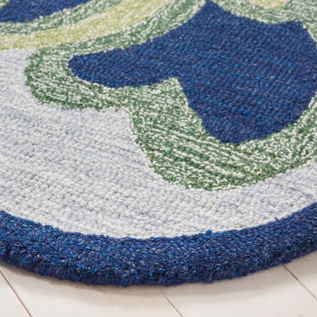 Safavieh Novelty 5'-0" x 5'-0" Rug in Navy / Green