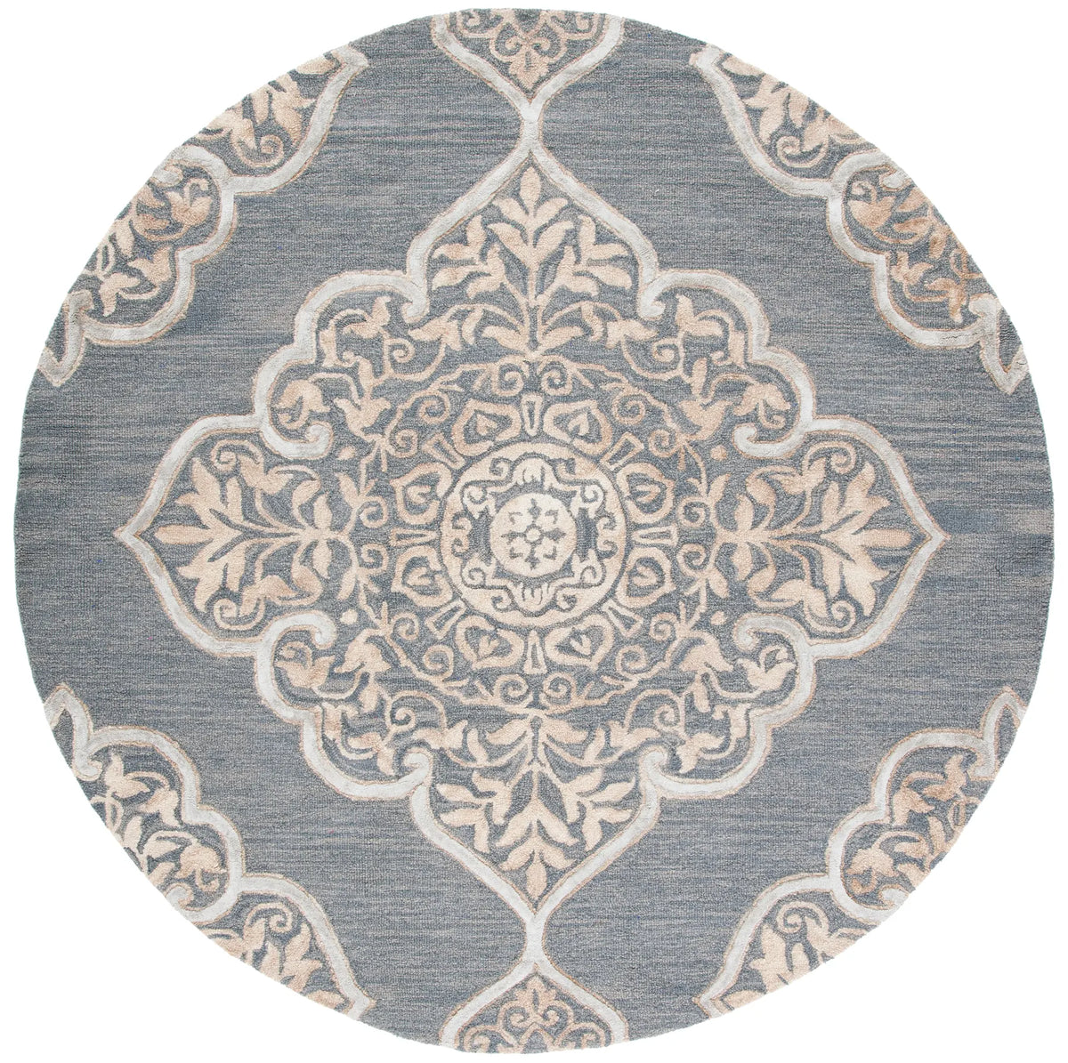 Safavieh Dip Dye 5'-0" x 5'-0" Rug in Slate / Beige