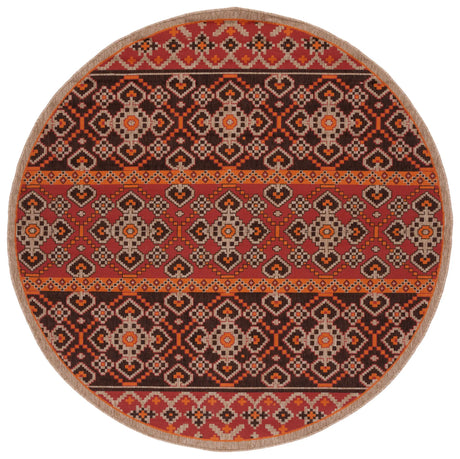 Safavieh Veranda 6'-7" x 6'-7" Rug in Red / Chocolate