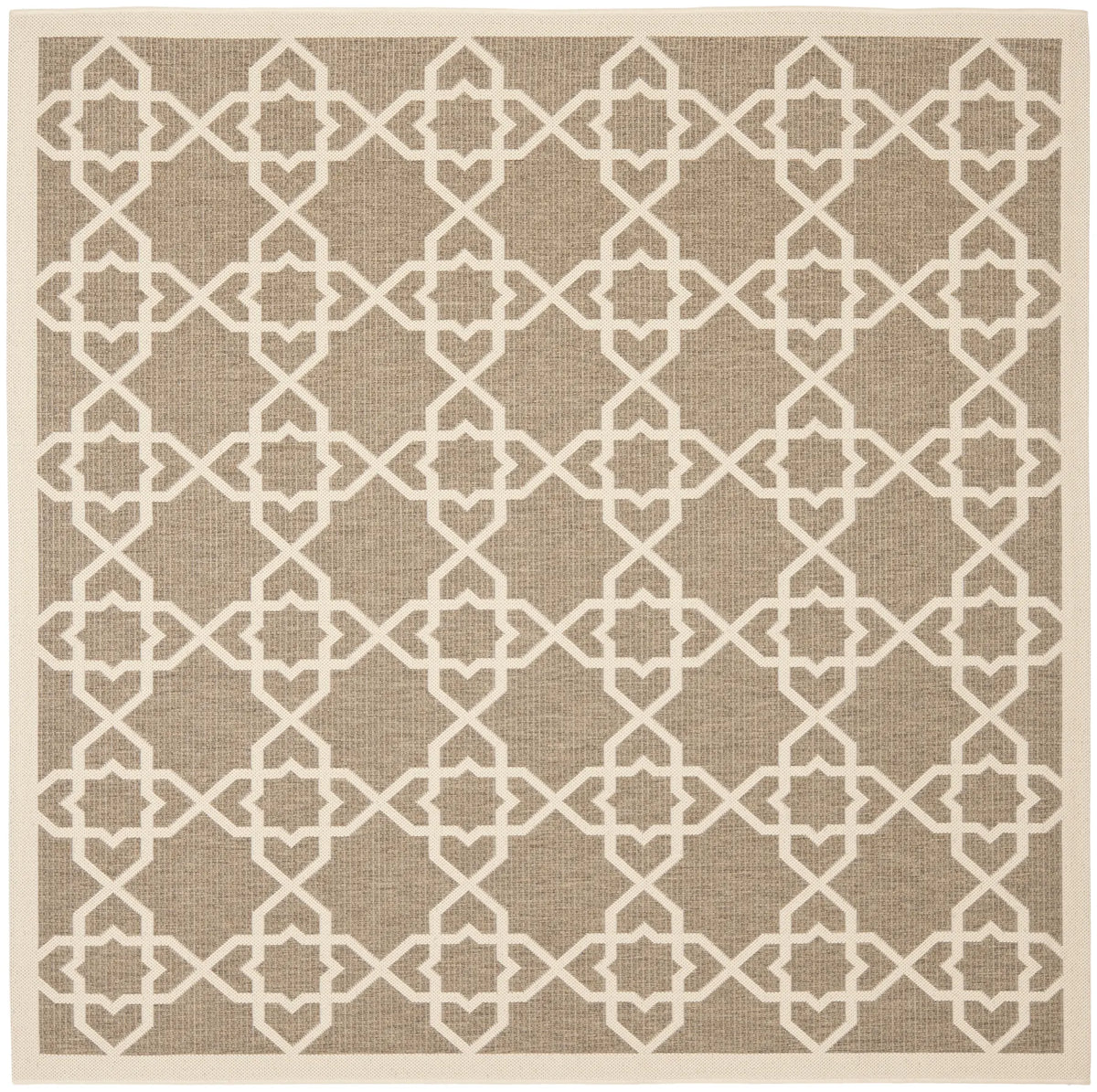 Safavieh Courtyard 6'-7" x 6'-7" Rug in Brown / Beige