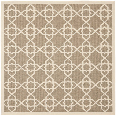 Safavieh Courtyard 6'-7" x 6'-7" Rug in Brown / Beige