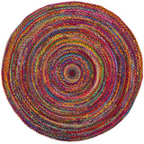 Safavieh Braided 5'-0" x 5'-0" Rug in Red / Multi
