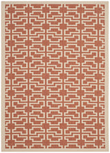 Safavieh Courtyard 4'-0" x 5'-7" Rug in Terracotta / Beige