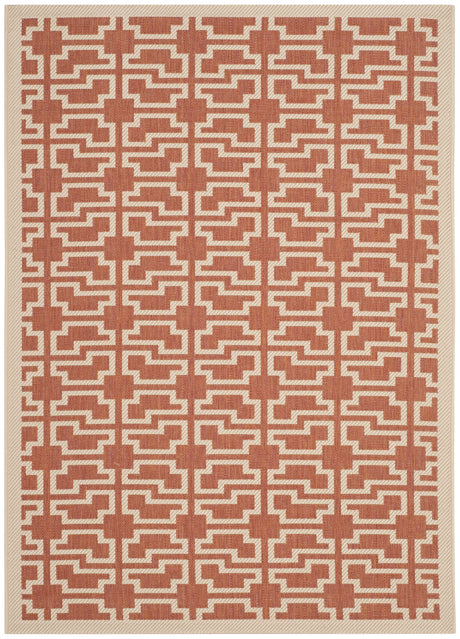 Safavieh Courtyard 4'-0" x 5'-7" Rug in Terracotta / Beige