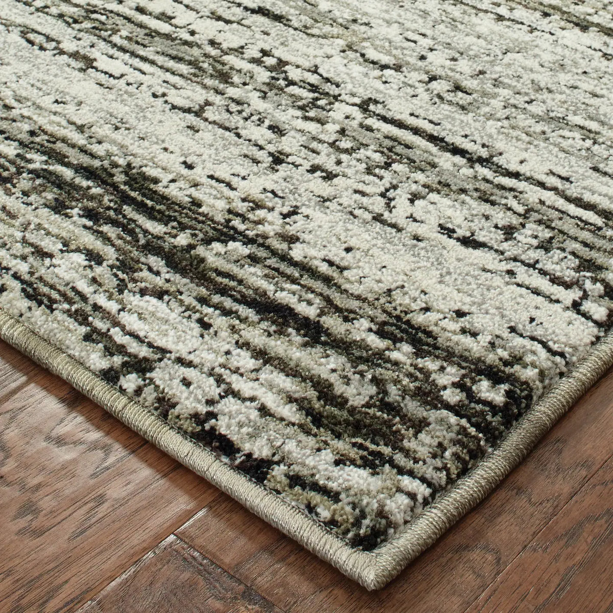 Oriental Weavers Sphinx Atlas 8037G Ash/Charcoal Rugs - corner detail