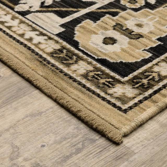 Oriental Weavers Sphinx Acacia ACA12 Black Rugs - corner detail