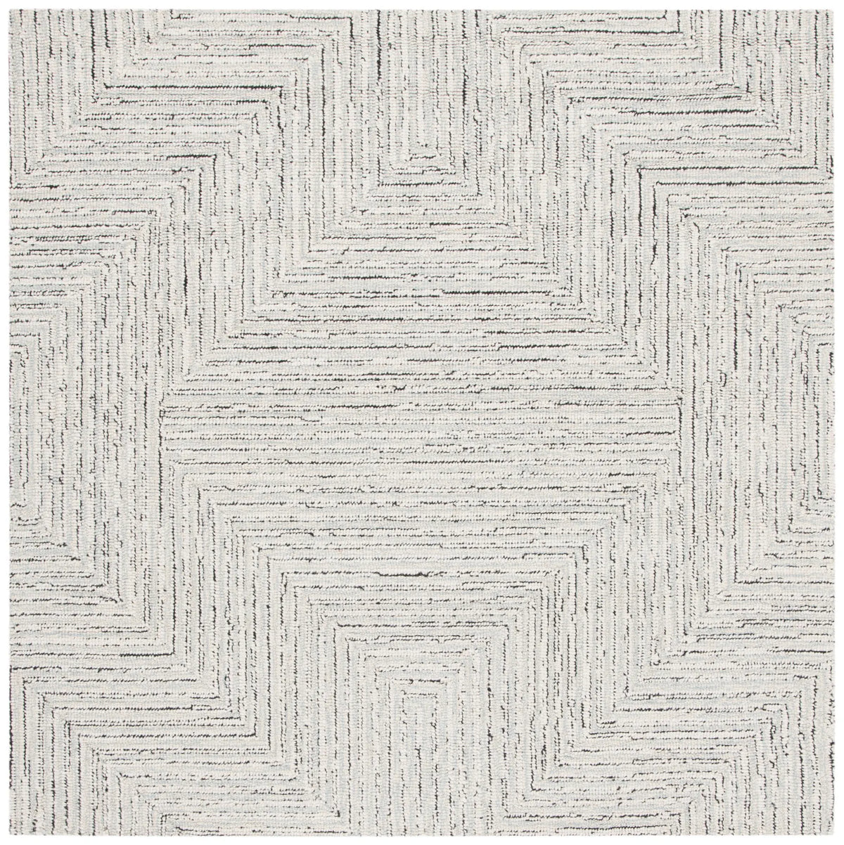Safavieh Micro-Loop 5'-0" x 5'-0" Rug in Light Grey / Ivory