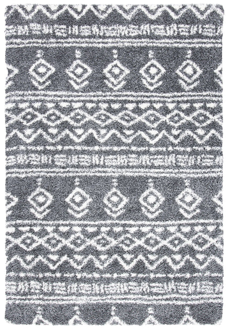 Safavieh Parma Shag 4'-0" x 6'-0" Rug in Charcoal / Ivory