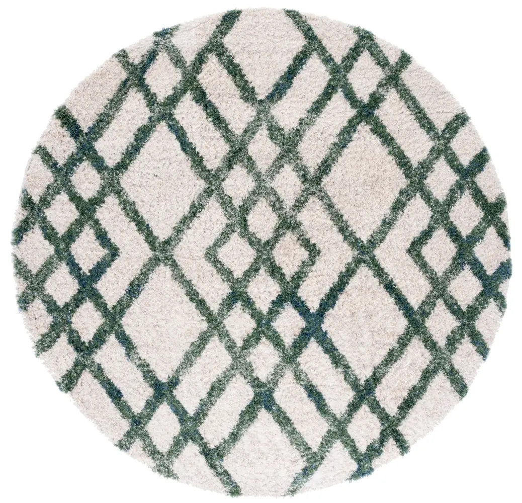 Safavieh Berber Shag 200 6'-7" x 6'-7" Rug in Ivory / Green