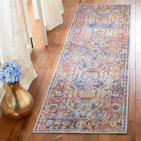 Safavieh Crystal 2'-2" x 7'-0" Rug in Light Blue / Orange