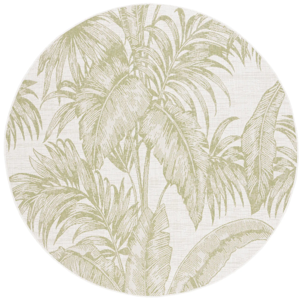 Safavieh Courtyard 6'-7" x 6'-7" Rug in Ivory / Green
