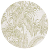 Safavieh Courtyard 6'-7" x 6'-7" Rug in Ivory / Green