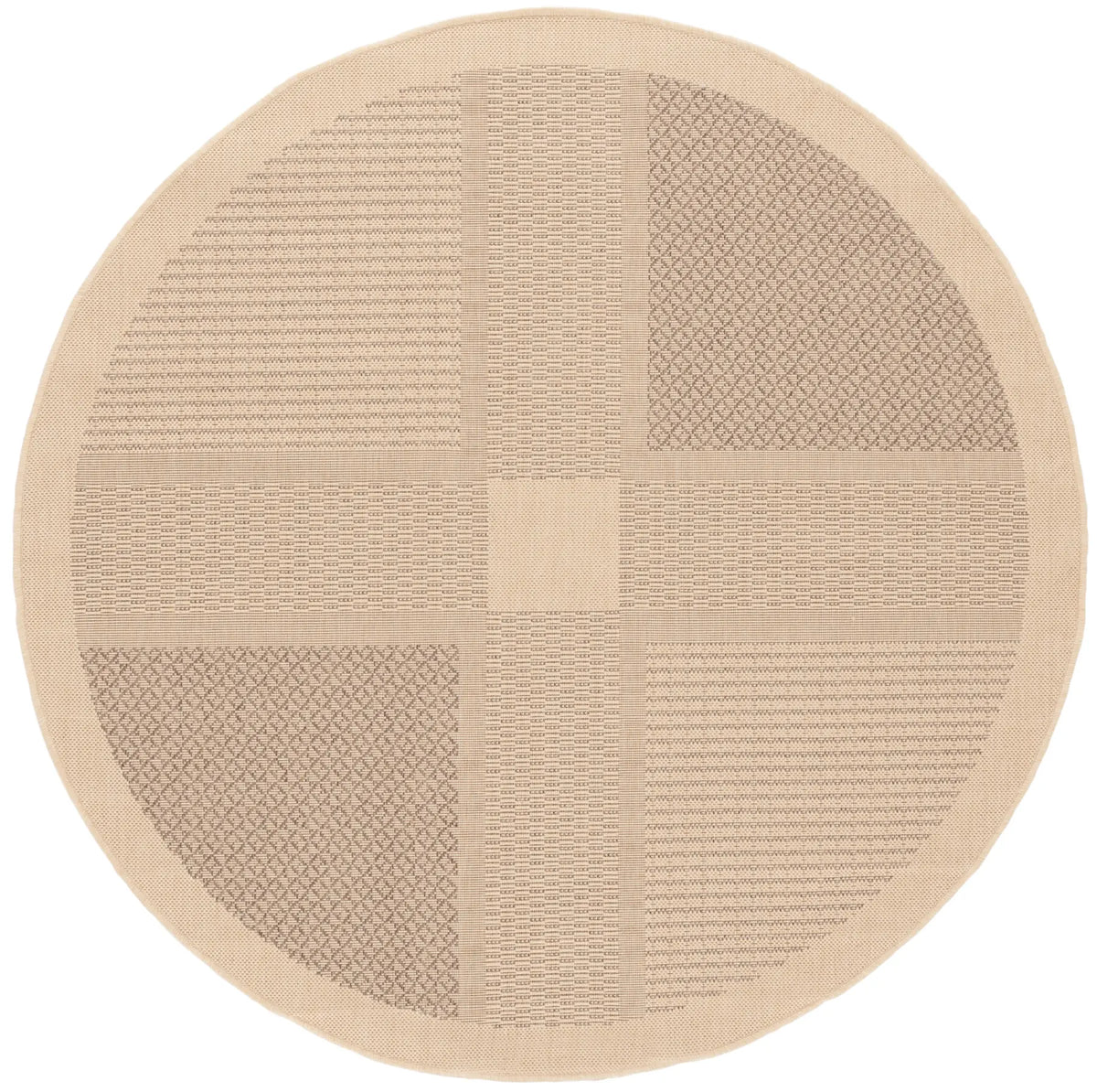 Safavieh Courtyard 5'-3" x 5'-3" Rug in Natural / Brown