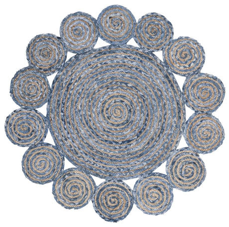 Safavieh Cape Cod 4'-0" x 4'-0" Rug in Blue / Natural