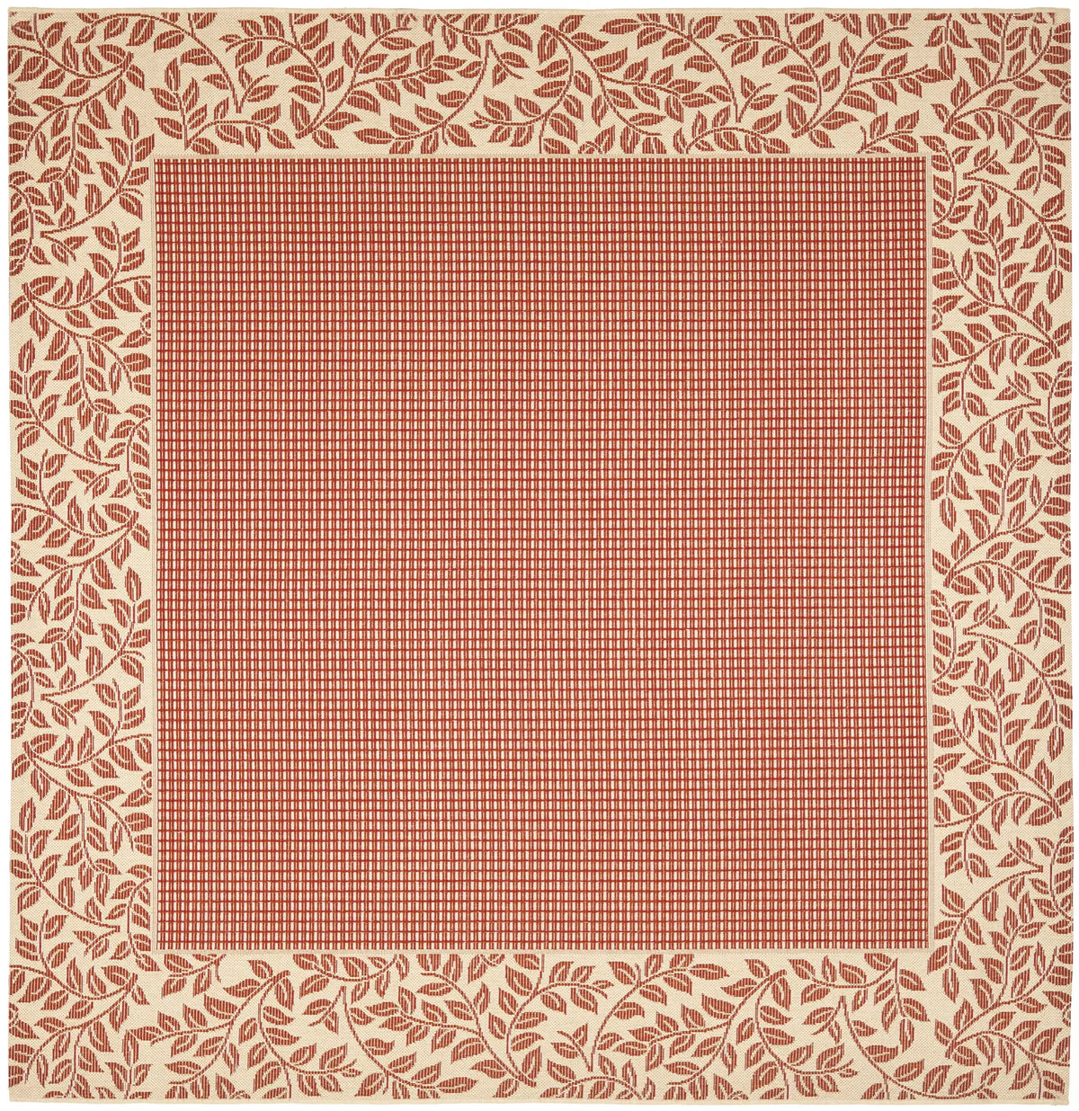 Safavieh Courtyard 7'-10" x 7'-10" Rug in Red / Natural