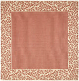 Safavieh Courtyard 7'-10" x 7'-10" Rug in Red / Natural