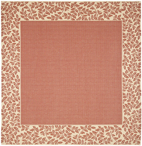 Safavieh Courtyard 7'-10" x 7'-10" Rug in Red / Natural
