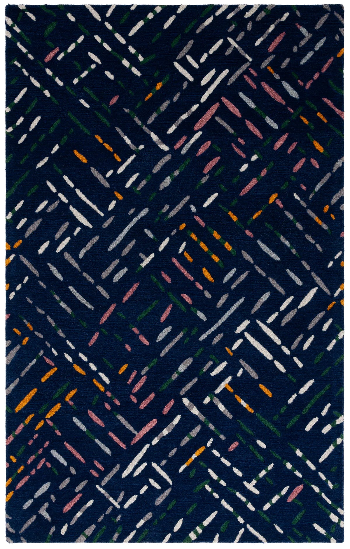 Safavieh Metro 4'-0" x 6'-0" Rug in Navy / Pink