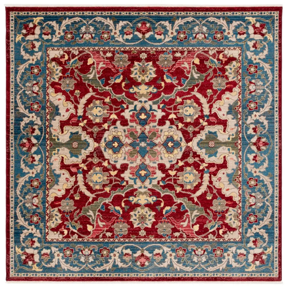 Safavieh Kashan 6'-7" x 6'-7" Rug in Red / Blue