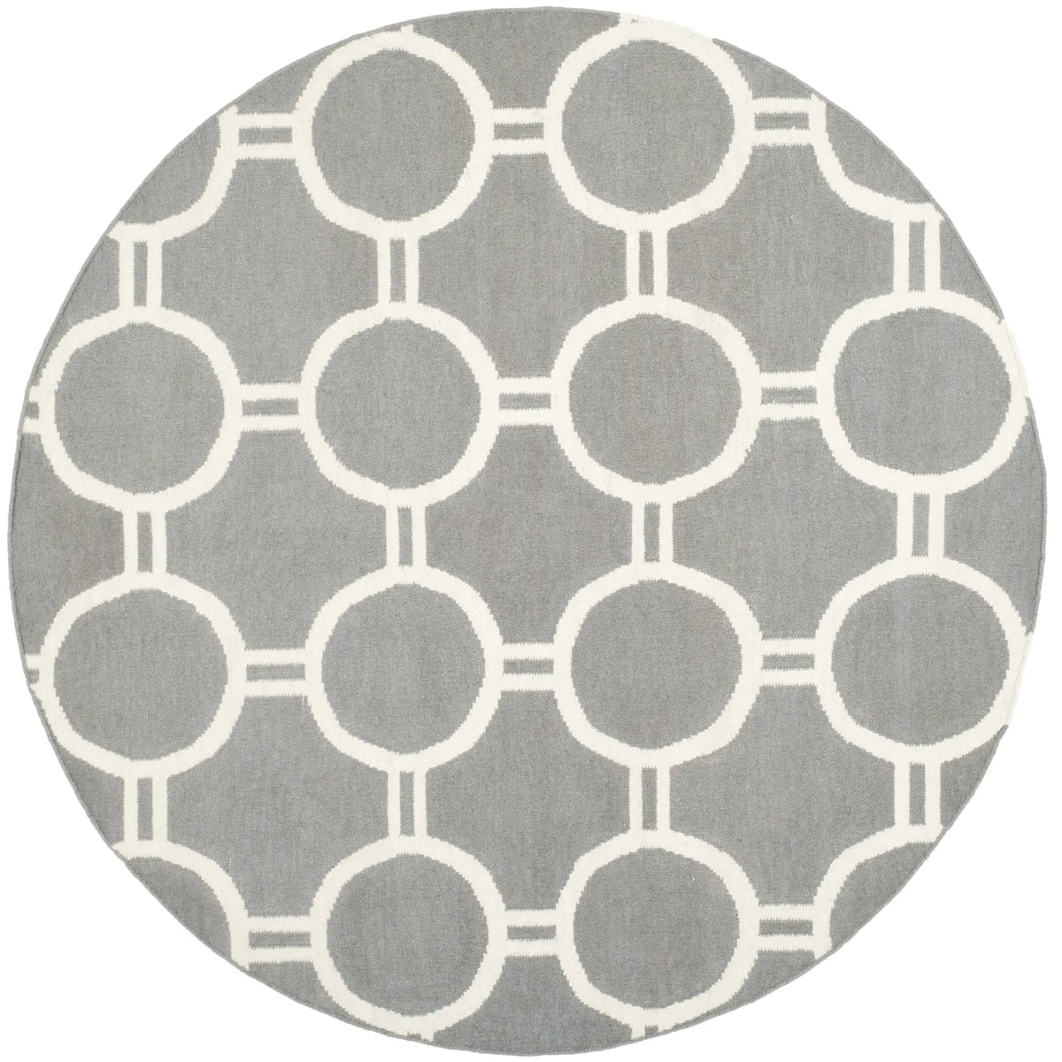 Safavieh Dhurries 6'-0" x 6'-0" Rug in Grey / Ivory