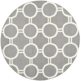 Safavieh Dhurries 6'-0" x 6'-0" Rug in Grey / Ivory