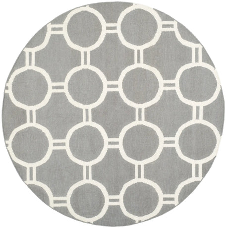 Safavieh Dhurries 6'-0" x 6'-0" Rug in Grey / Ivory