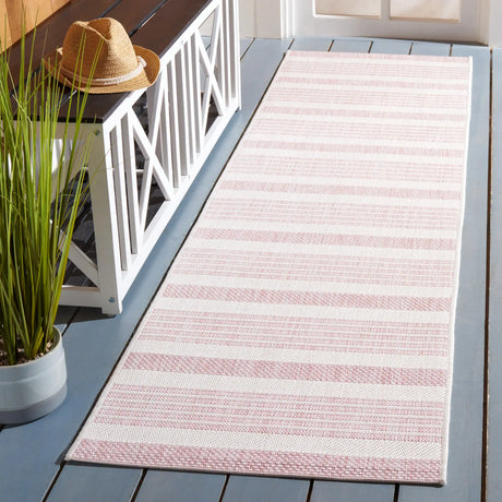 Safavieh Courtyard 2'-3" x 8'-0" Rug in Ivory / Soft Pink