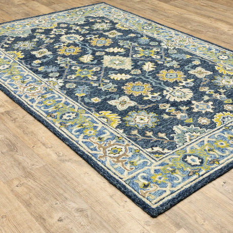 Oriental Weavers Sphinx Alfresco 28405 Navy / Blue Rugs - angle detail