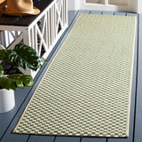 Safavieh Courtyard 2'-3" x 8'-0" Rug in Dark Green / Beige